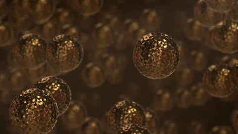 Reflective Balls Gold Stock Footage 86762435