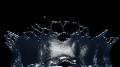 Reflective blue water splash in super slow motion, alpha included (FULL HD) Video stock 39479986