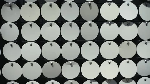Reflective circular pattern. Metallic, reflective, circular discs, sequins or Stock Footage 329278503
