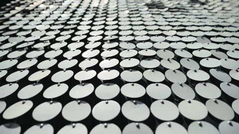 Reflective circular pattern. Metallic, reflective, circular discs, sequins or Stock Footage 330947946