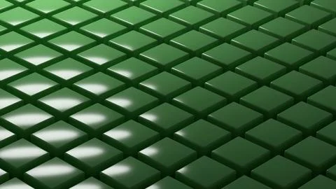 Reflective cubes creating abstract green metallic surface Stock Illustration