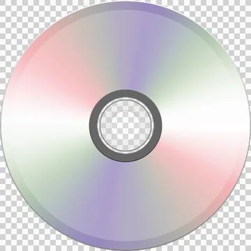 Reflective disk showcasing concentric circles and vibrant light refraction .. Stock Illustration