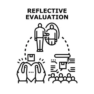 Reflective evaluation concept for self assessment and feedback Stock Illustration