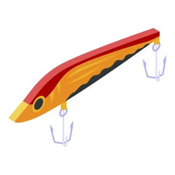 Reflective fish bait icon, isometric style Stockillustratie