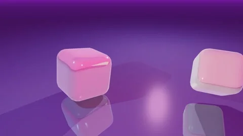 Reflective gelatinous cubes falling in slow motion Stock Footage 340664452