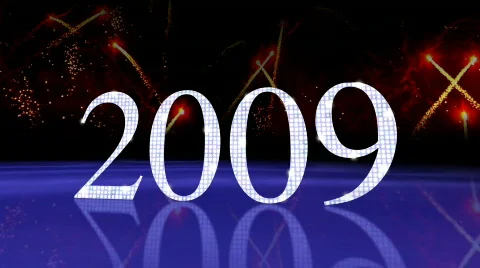 Reflective Glass Floor with "2009" LOOP Stock Footage 377106