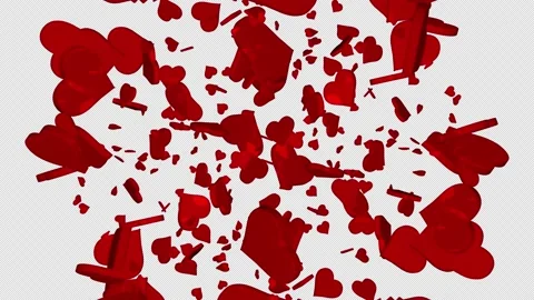 Reflective Hearts Explosion Stock Footage 168956756