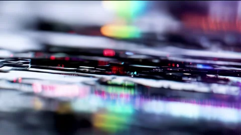 Reflective Holographic Macro Light Texture Background Stock Footage 328287931