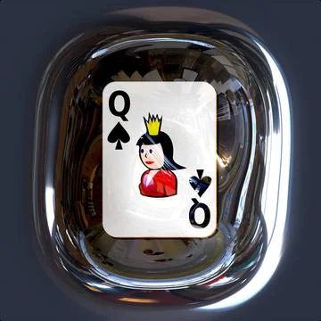 Reflective illustration of a card from a deck. Stock-Illustration