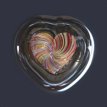 Reflective illustration of a wavy heart. Stock-Illustration
