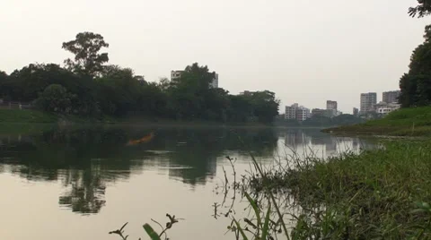 A Reflective Lake in Dhaka Stock-Footage 7136123
