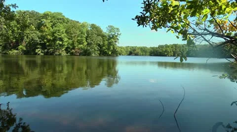 Reflective lake Stock Footage 12152779