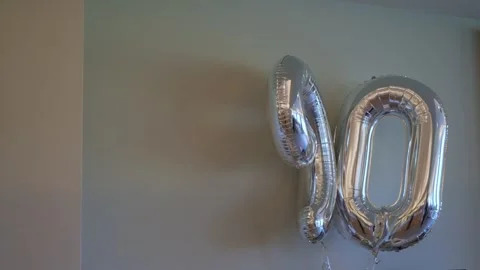 Reflective Metallic Wall Decoration For Elegant Milestone Anniversary Stock Footage 323772338