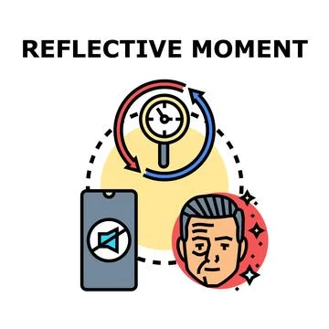 Reflective moment concept vector illustration with quiet contemplation Stock Illustration