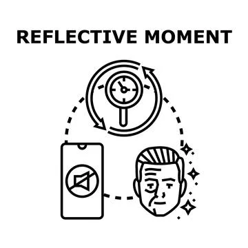 Reflective moment concept vector illustration with quiet contemplation Stock Illustration