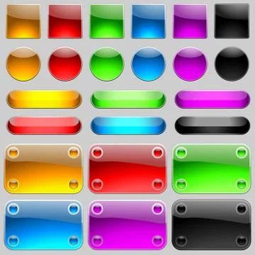 Reflective Plaques Buttons Stock Illustration