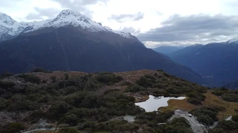 Reflective Ponds and Cloudy Mountains at Key Summit Stockbeeldmateriaal 337473704