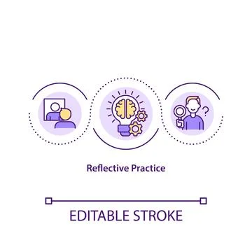 Reflective practice concept icon Stock Illustration