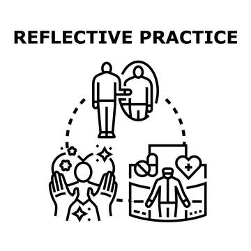 Reflective practice concept illustration for self assessment and development Stock Illustration