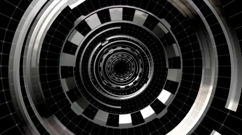 Reflective Ring Tunnel Stock Footage 57677511