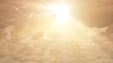 Reflective rock pool Video stock 45400166