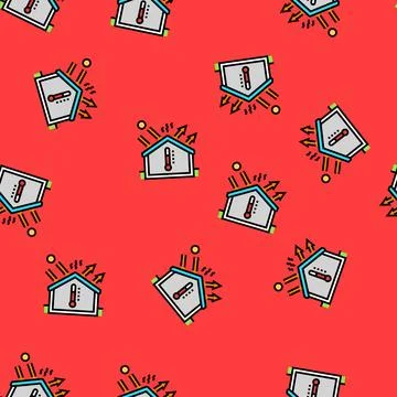 Reflective roofing energy conservation vector seamless pattern Ilustración de archivo