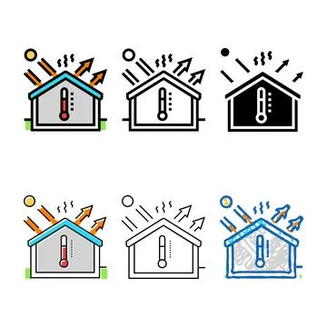 Reflective roofing simplified energy conservation color icon vector 스톡 일러스트