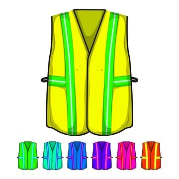 Reflective safe vest cartoon vector graphic Stock Illustration