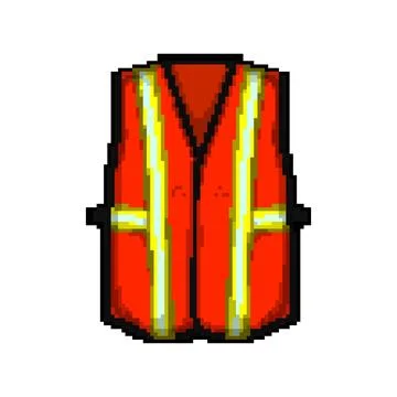 Reflective safe vest pixel art vector illustration Stock Illustration