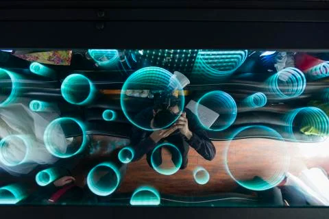 Reflective Self-Portrait Stock Photos