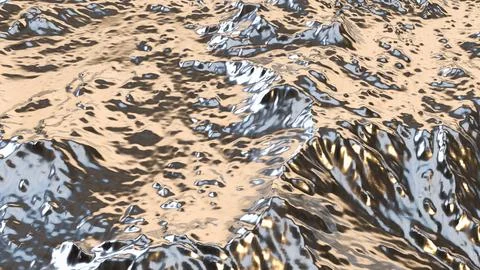 Reflective Silver Mountain Texture 3d render. イラスト素材