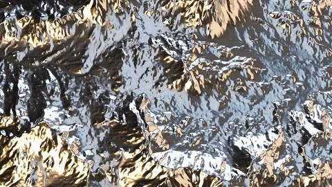Reflective Silver Mountain Texture 3d render. イラスト素材