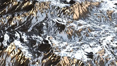 Reflective Silver Mountain Texture 3d render. イラスト素材