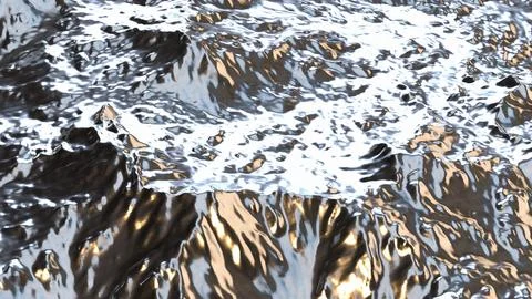 Reflective Silver Mountain Texture 3d render. イラスト素材