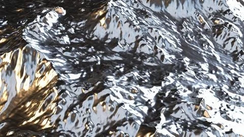 Reflective Silver Mountain Texture 3d render. イラスト素材