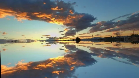 Reflective Sunset Stock Footage 230106773