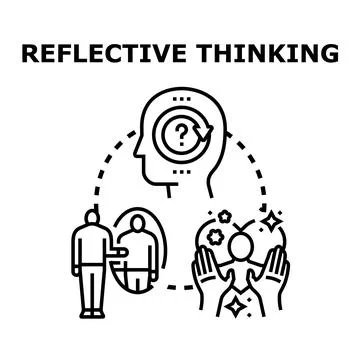 Reflective thinking process developing self awareness cycle Stock Illustration