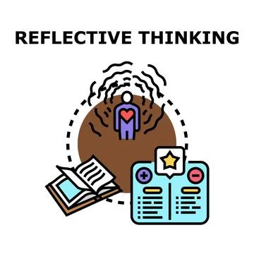 Reflective thinking process evaluating ideas and options Stock Illustration