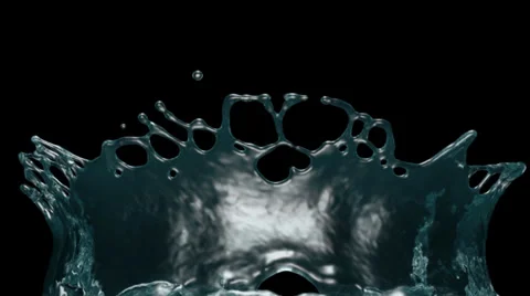 Reflective turquoise water splash in super slow motion, with alpha (FULL HD) Video stock 39480337