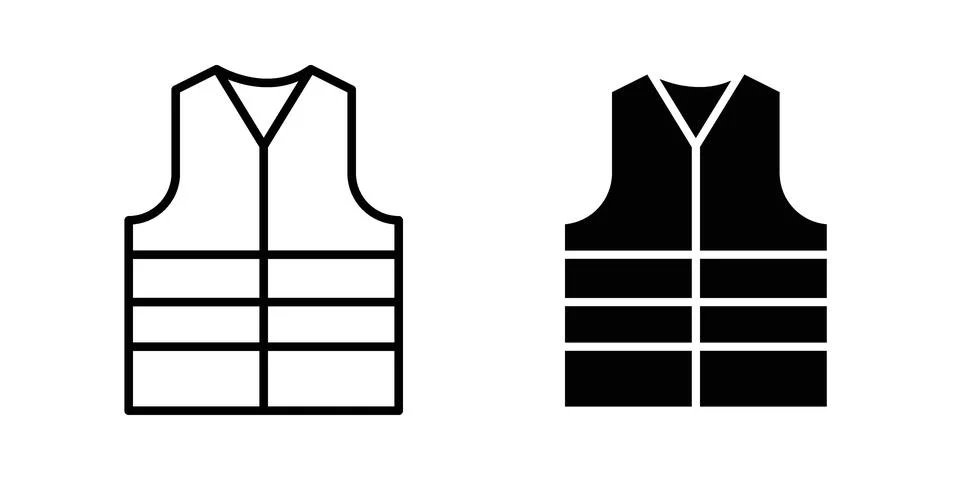Reflective vest icon vector design illustrations Stock Illustration