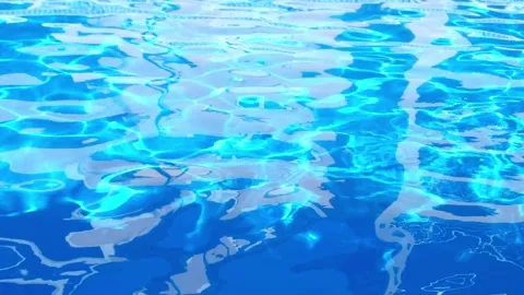 Reflective Wavy Water Surface in Swimming Pool, Rippling Aquatic Texture Stock Footage 346555631