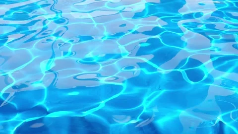Reflective Wavy Water Surface in Swimming Pool, Rippling Aquatic Texture Stock Footage 346555731