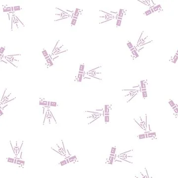 Reflector planetarium glyph seamless pattern Stock Illustration