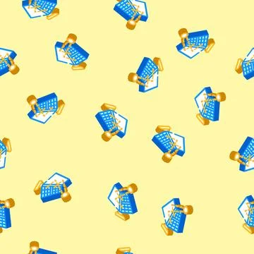 Reflectors solar panel isometric icon seamless pattern イラスト素材