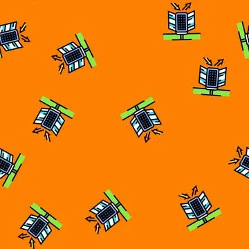 Reflectors solar panel vector seamless pattern Stock Illustration