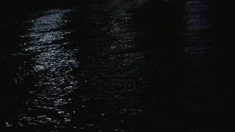 Refletions on the sea waves at night. Stock-Footage 76736010