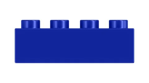 Reflex Blue Lego Block Isolated on a White Background. Stock Illustration