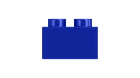 Reflex Blue Lego Block Isolated on a White Background. Stock Illustration