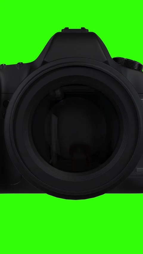 A reflex camera goes up and the camera goes into the lens - transition Video stock 306235590