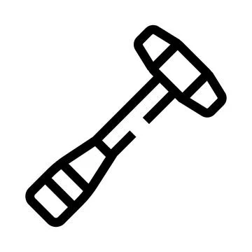 Reflex hammer line icon checking medical neurological reflexes Stock Illustration